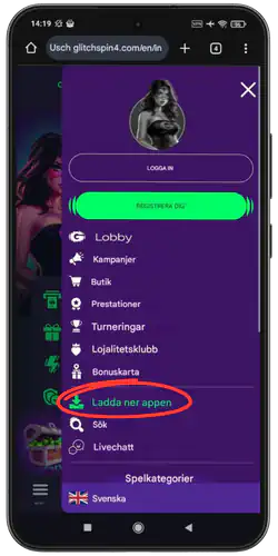Chicken Road App - Hitta nedladdningsalternativet i menyn